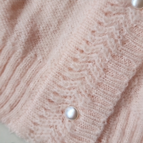NWT FRNCH blush cardigan with pearl accents size small - Picture 9 of 16